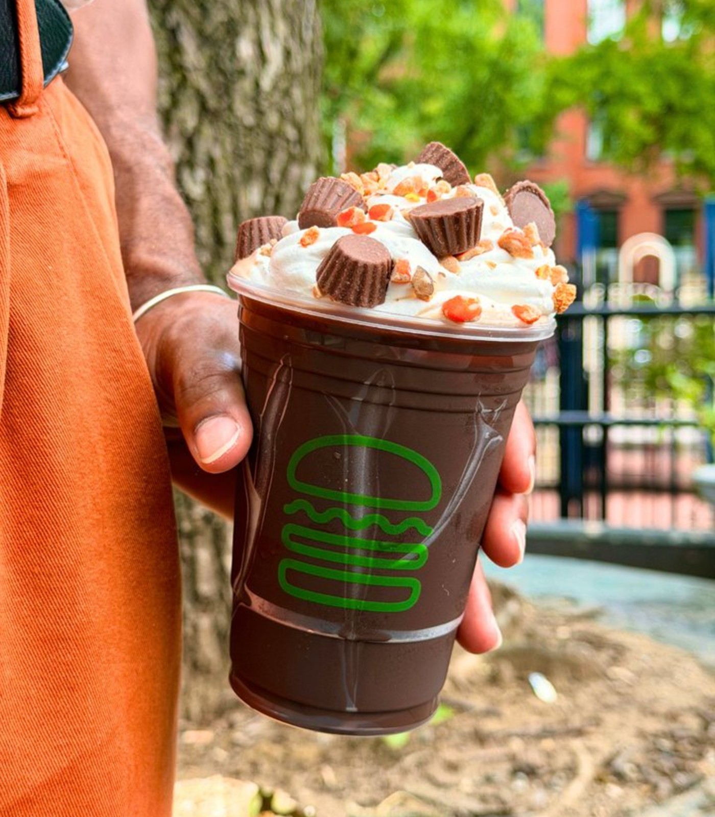 Reese's Peanut Butter Cup Shake in a Shake Shack cup